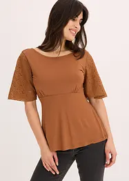 Shirt met kanten mouwen, bonprix