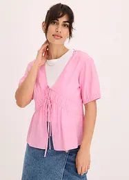 Blouse met strikjes, bonprix