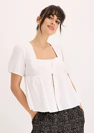 Blouse met pofmouwen en knopen, bonprix