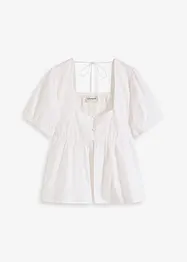 Blouse met pofmouwen en knopen, bonprix