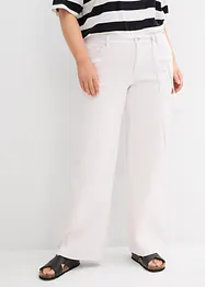 Wide leg jeans mid waist, riem, bonprix