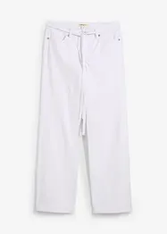 Wide leg jeans mid waist, riem, bonprix