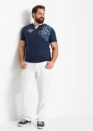 Henley shirt met korte mouwen van biologisch katoen, bonprix