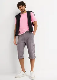 Lange cargo bermuda met linnen, regular fit, bonprix
