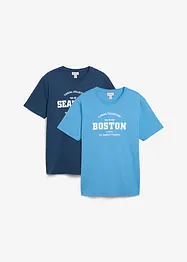 T-shirt (set van 2) van puur katoen, bonprix