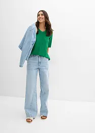 Crêpe shirt met broderie anglaise, bonprix