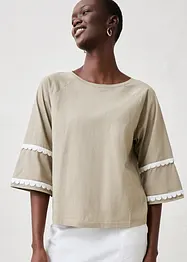 T-shirt met zijde, bonprix