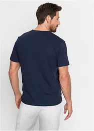 Henley shirt met korte mouwen van biologisch katoen, bonprix
