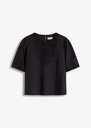 Blouse met korte mouwen en kant, bonprix