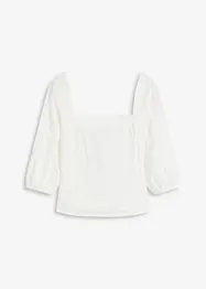 Blouse met pofmouwen en gesmokt detail, bonprix