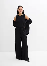Broek van gestructureerde viscosemix, bonprix