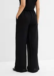 Broek van gestructureerde viscosemix, bonprix