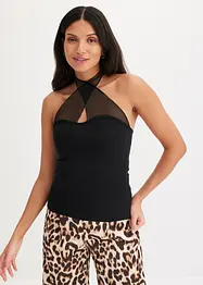 Neckholder top met mesh, bonprix