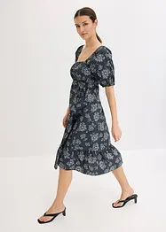 Midi jurk met pofmouwen, bonprix