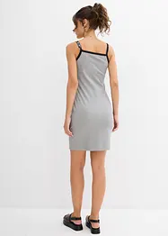 Jurk met bandjes en contrasterende zoom, bonprix