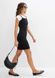 Jurk met bandjes en contrasterende zoom, bonprix
