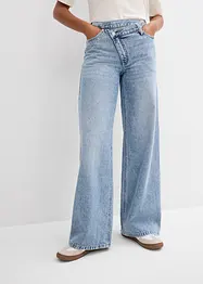 Wide leg jeans, mid waist, low stretch, bonprix