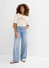 Wide leg jeans, mid waist, low stretch, bonprix