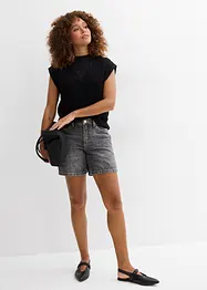 Jeans bermuda mid waist, low stretch, bonprix