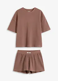 Loungewear shorty huispak van wafeljersey, bonprix