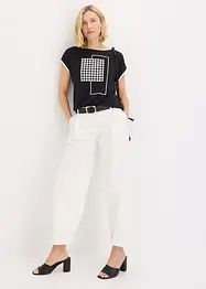 Shirt met opvallende print en biezen in een contrastkleur, bonprix