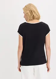 Shirt met opvallende print en biezen in een contrastkleur, bonprix