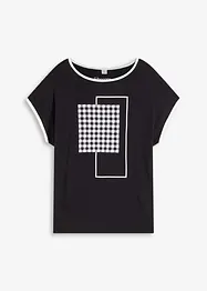 Shirt met opvallende print en biezen in een contrastkleur, bonprix
