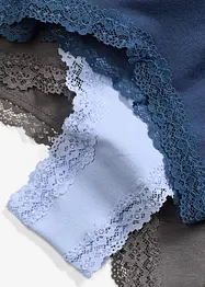 Brazilian slip (set van 4) met biologisch katoen en kant, bonprix