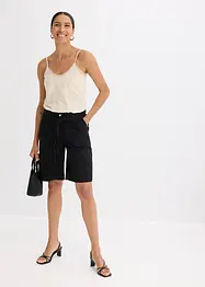 Twill short met ceintuur, bonprix