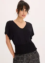 Shirt met gesmokte zoom, bonprix