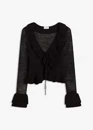 Fijn gebreid vest met ruches, bonprix