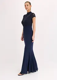 Maxi jurk met kant en mesh, bonprix