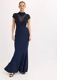Maxi jurk met kant en mesh, bonprix