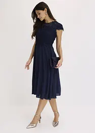 Midi jurk van delicate tule met kant, bonprix