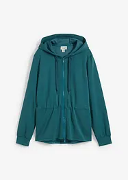 Sweatvest met capuchon en elastiek, bonprix