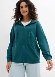 Sweatvest met capuchon en elastiek, bonprix