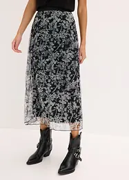 Plissé rok van jersey mesh, bonprix