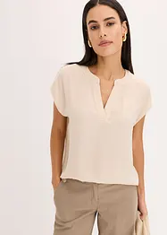 Soepelvallende, satijnen blouse met oversized schouders, bonprix