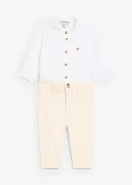 Body overhemd en chino (2-dlg. set) van puur katoen, bonprix