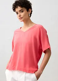Shirt met zijde en geweven inzetstuk, bonprix
