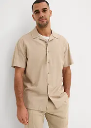 Overhemd met linnen en korte mouwen, loose fit, bonprix