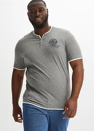 Henley shirt met korte mouwen (set van 2), van biologisch katoen, bonprix