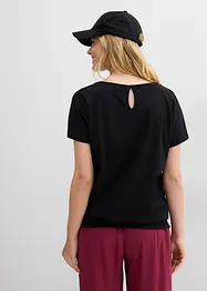 Shirt van effectgaren met gesmokte boord, bonprix