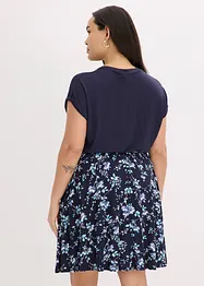 Jersey jurk met gedessineerd rokdeel, bonprix