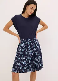 Jersey jurk met gedessineerd rokdeel, bonprix