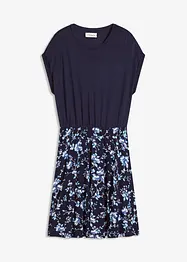 Jersey jurk met gedessineerd rokdeel, bonprix