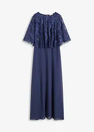 Maxi chiffon jurk met bloemenborduursel, bonprix