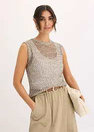 Ajour top met effectgaren, bonprix