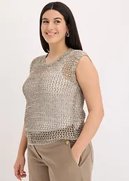 Ajour top met effectgaren, bonprix