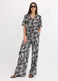 Blouse met korte mouwen in linnenlook, bonprix